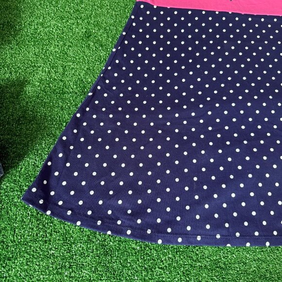 Faded Glory Crew Neck Anchor Nautical Polka Dot Pink & Navy T-shirt Dress Size L - Picture 4 of 11